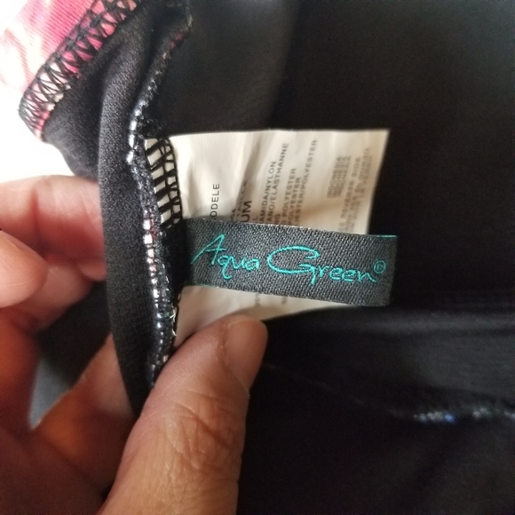 Aqua Green Tropical Floral One Piece Swimsuit - Picture 13 of 15